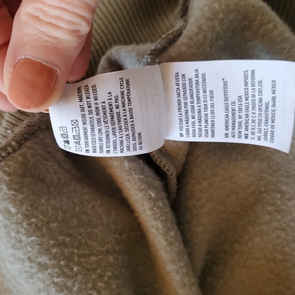 American Eagle Amm...Mazingly Soft Sage Leopard Print LSlv 1/4 Zip Sz. XS Hoodie - Picture 8 of 12